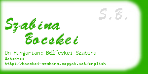 szabina bocskei business card